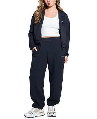 Guess Women's Cecelia Scuba Rhinestone-Logo Jogger Pants