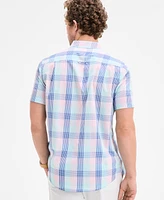 Club Room Men's Roma Short Sleeved Plaid Button-Down Shirt, Exclusively at Macy's