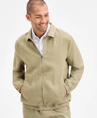 Club Room Men's Linen Zip-Front Bomber Jacket, Exclusively at Macy's