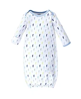 Luvable Friends Baby Boys Cotton Gowns Clouds, Preemie/Newborn