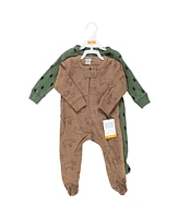 Hudson Baby Boys Thermal Zipper Sleep and Play 2pk