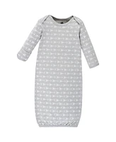 Hudson Baby Baby Boys Hudson Cotton Gowns, Moose and Fox, Preemie/Newborn