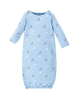 Luvable Friends Baby Boys Cotton Gowns, Wild and Free, Preemie-Newborn