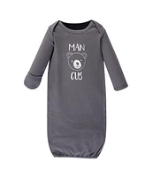 Luvable Friends Baby Boys Cotton Gowns, Bear, Preemie-Newborn