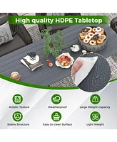 6 ft Portable Folding Table 350 Lbs Fold-in-Half Table with Hdpe Tabletop