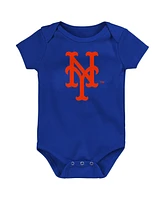 Outerstuff Baby Boys and Girls Blue New York Mets Slide Home Bodysuit, Set of 3