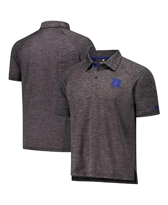 Colosseum Men's Heather Charcoal Duke Blue Devils Down Swing Raglan Team Polo Shirt