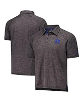 Colosseum Men's Heather Charcoal Duke Blue Devils Down Swing Raglan Team Polo Shirt