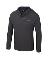 Colosseum Men's Charcoal Arizona Wildcats DuJour Raglan Long Sleeve Henley Hoodie T-Shirt