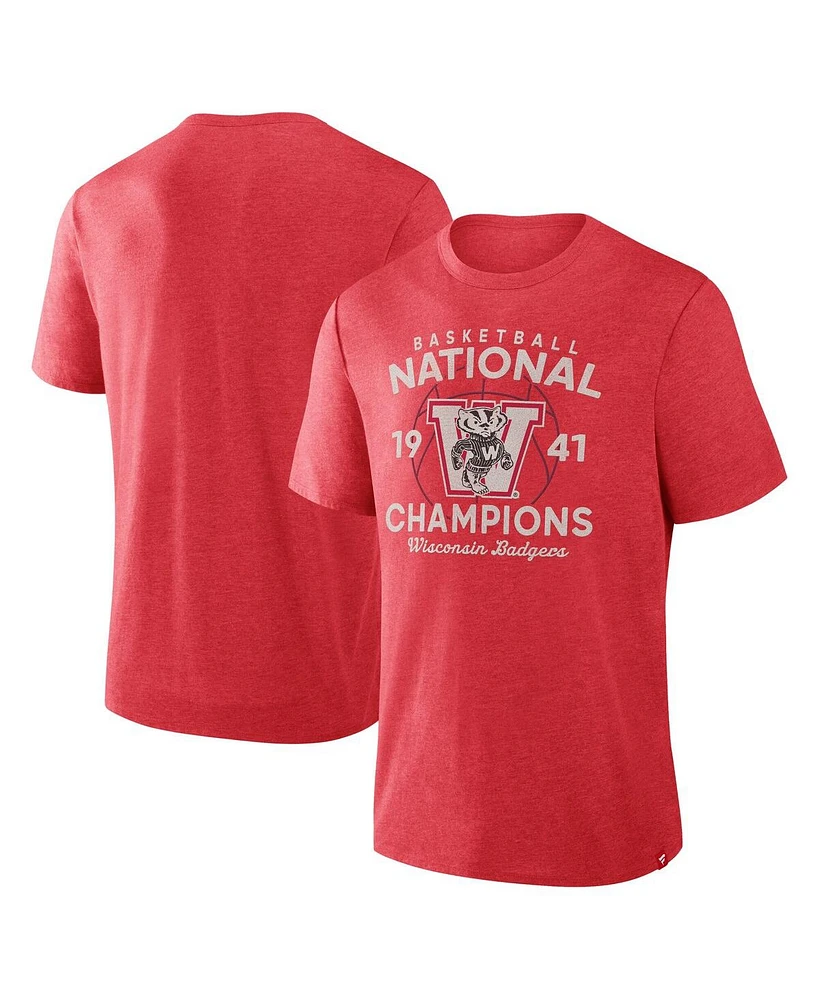 Fanatics Men's Red Wisconsin Badgers Dynamic Showdown Tri-Blend T-Shirt