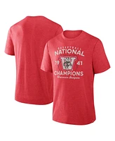 Fanatics Men's Red Wisconsin Badgers Dynamic Showdown Tri-Blend T-Shirt