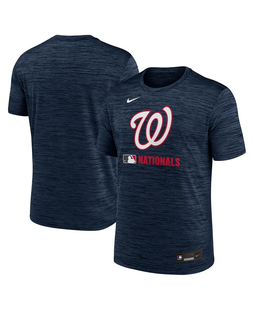 Nike Men's Navy Washington Nationals Authentic Collection Velocity Performance Practice T-Shirt