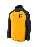 Nike Men's Gold/Black Pittsburgh Pirates Authentic Collection Raglan Performance Full-Zip Jacket