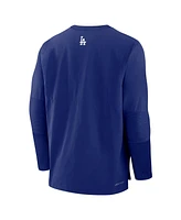 Nike Men's Royal Los Angeles Dodgers Authentic Collection Lightweight Player Tri-Blend Performance Pullover Sweatshirt