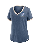 Fanatics Women's Navy Minnesota Twins Binge Worthy Stadium Slub V-Neck T-Shirt