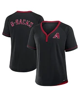 Fanatics Women's Black Arizona Diamondbacks League Diva Star Raglan V-Neck Top