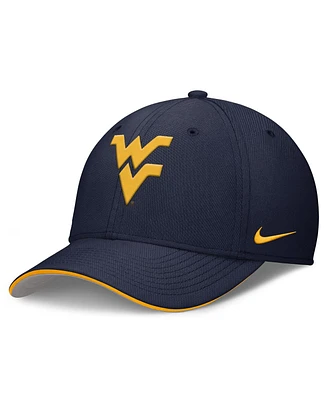Nike Men's Navy West Virginia Mountaineers 2025 Dugout Coaches Rise Swoosh Performance Flex Hat