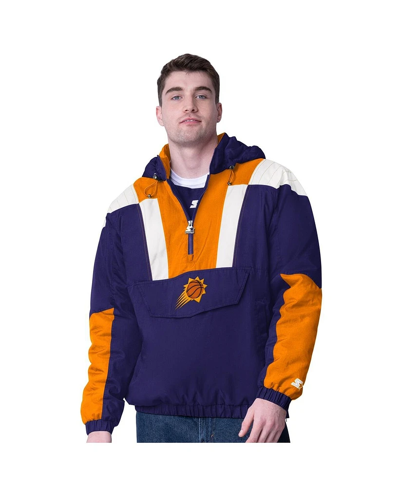 Starter Men's Purple/Orange Phoenix Suns Charger Half-Zip Pullover Jacket