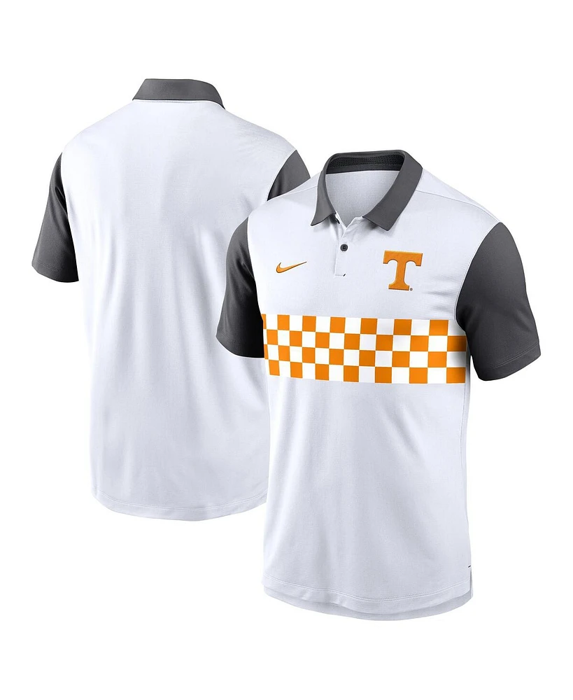 Nike Men's White Tennessee Volunteers Campus Pattern Vapor Performance Polo Shirt