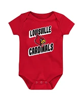 Outerstuff Newborn Red Louisville Cardinals Sunday Comics Bodysuit 3-Pack
