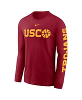 Nike Men's Cardinal Usc Trojans Basketball Icon Two-Hit Long Sleeve T-Shirt