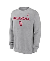 Jordan Men's Heather Gray Oklahoma Sooners Prime TimePrimary Stack Pullover Sweatshirt