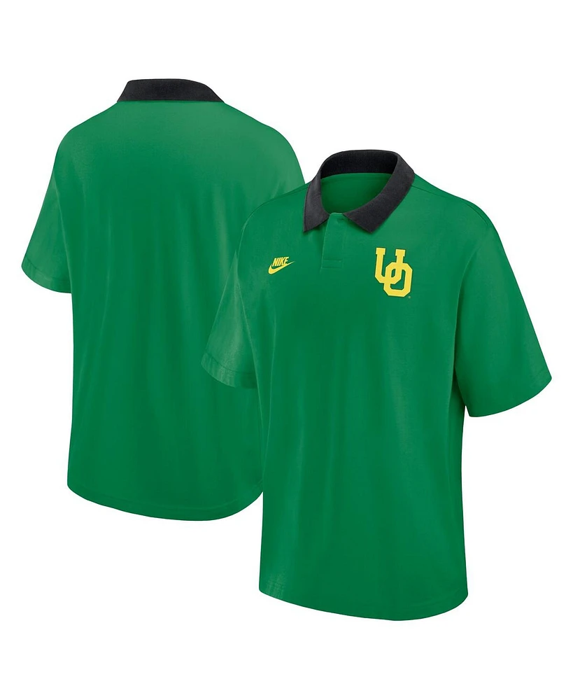 Nike Men's Green Oregon Ducks Legacy Jersey Club Oversized Fit Polo Shirt