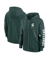 Nike Women's Green Michigan State Spartans Oversize Lockup Phoenix Full-Zip Hoodie Jacket
