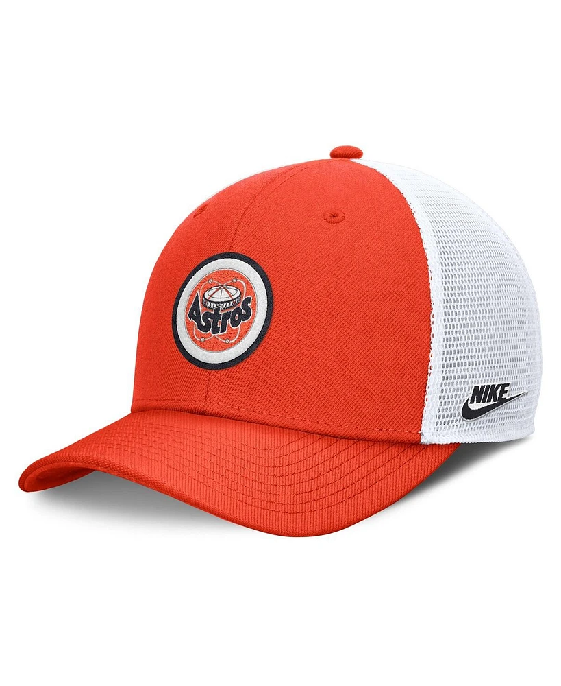 Nike Men's Orange Houston Astros Cooperstown Collection Rise Trucker Adjustable Hat