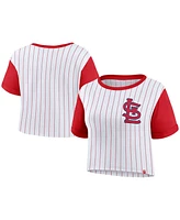 Fanatics Women's White/Red St. Louis Cardinals Large Logo Cropped T-Shirt