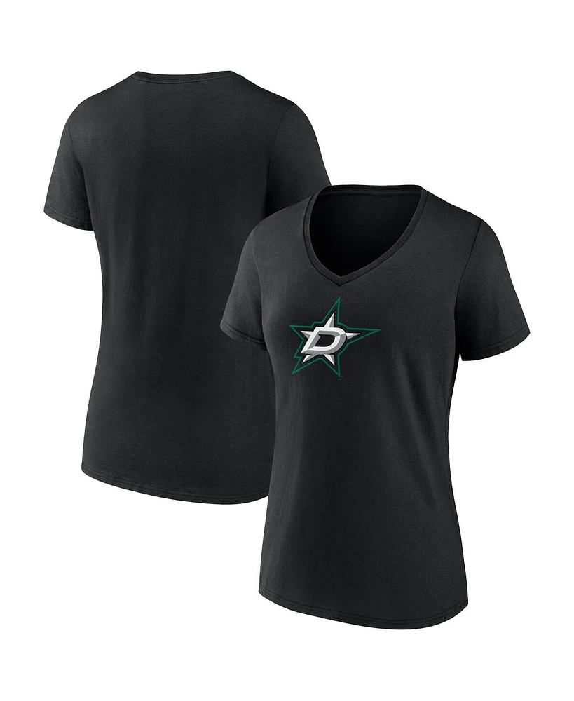 Fanatics Women's Black Dallas Stars Primary Logo Team V-Neck T-Shirt