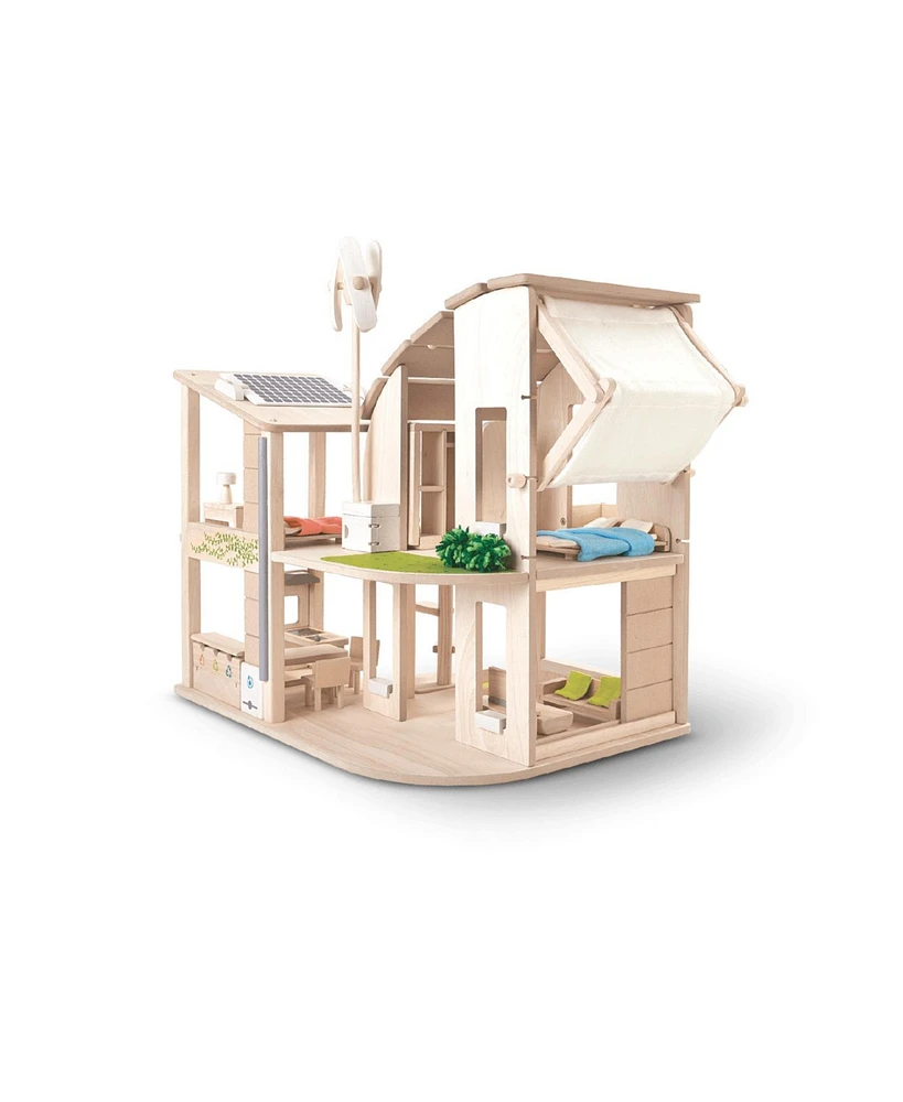 Green Dollhouse W/ Furniture
