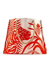 Pre-Owned Hermes Tigre A L'Ananas Beach Bag Printed Toile