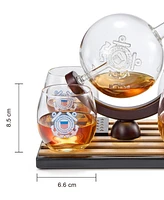 The Wine Savant U.s. Coast Guard Globe Whiskey Decanter Set