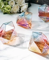 The Wine Savant Diamond Whiskey and Wine Glasses, Set of 4