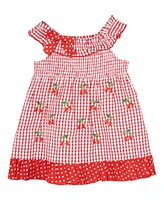 Rare Editions Baby Girls Cherry Seersucker Dress