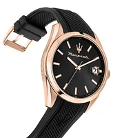 Maserati Men's Date Black Silicone Watch, 43mm