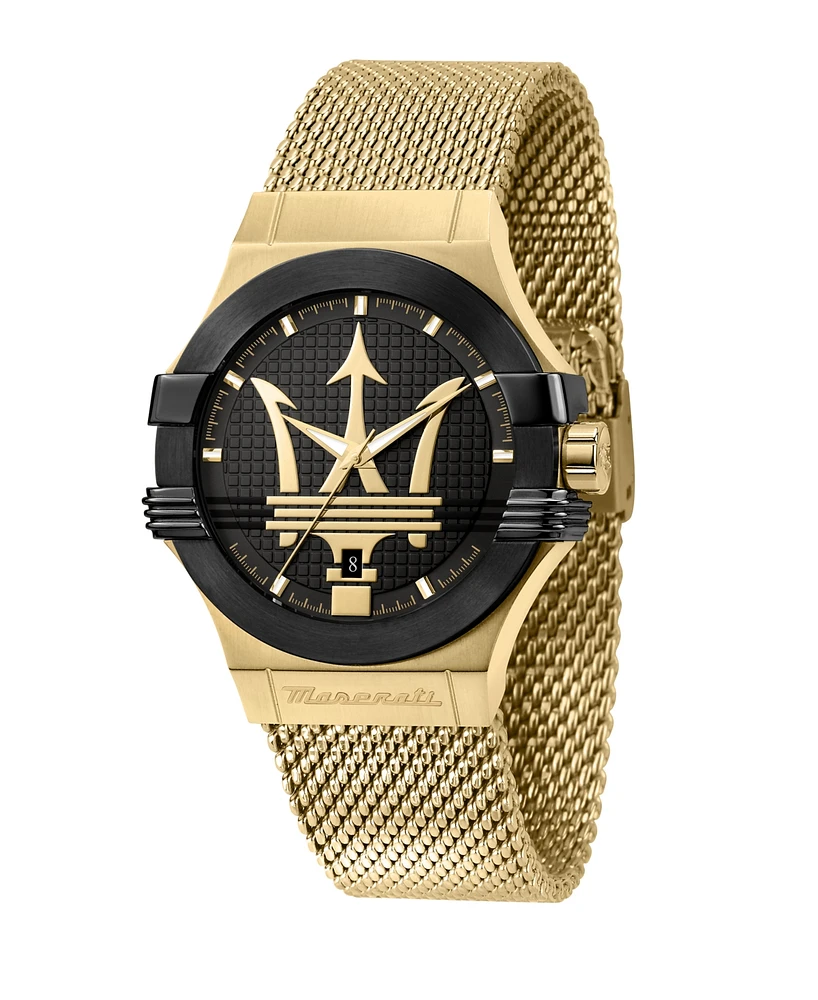Maserati Men's Date Gold Metal Band Watch, 42mm
