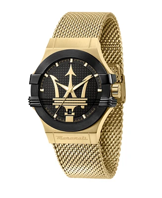 Maserati Men's Date Gold Metal Band Watch, 42mm