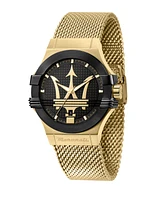 Maserati Men's Date Gold Metal Band Watch, 42mm