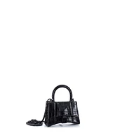 Pre-Owned Balenciaga Mini Hourglass Chain Top Handle Bag Embossed Leather
