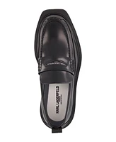 Karl Lagerfeld Paris Men's White Label Collection Front Logo Penny Loafers