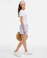 Hippie Rose Juniors' Striped Drawstring Shorts