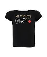 Hudson Baby Girls Short Sleeve T-Shirts Mommy Red Black, 18-24 Months