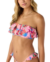 O'Neill Juniors' Cabana Strapless Ruffled Bikini Top