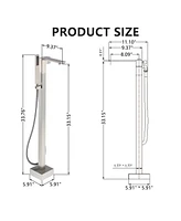 Modern Freestanding Bathtub Faucet with Hand Shower - Anti-Scald, Durable, and Easy to Install