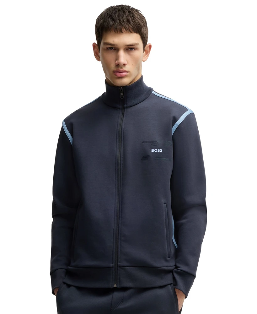 Boss by Hugo Men's Cotton-Blend Zip-Up Jacket
