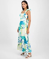 Rachel Roy Women's Printed Ruffle-Sleeve Dress