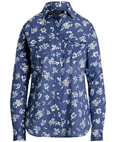 Lauren Ralph Women's Classic-Fit Floral Cotton Voile Shirt