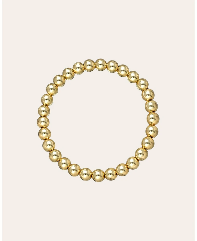 6mm Gold Bead Bracelet
